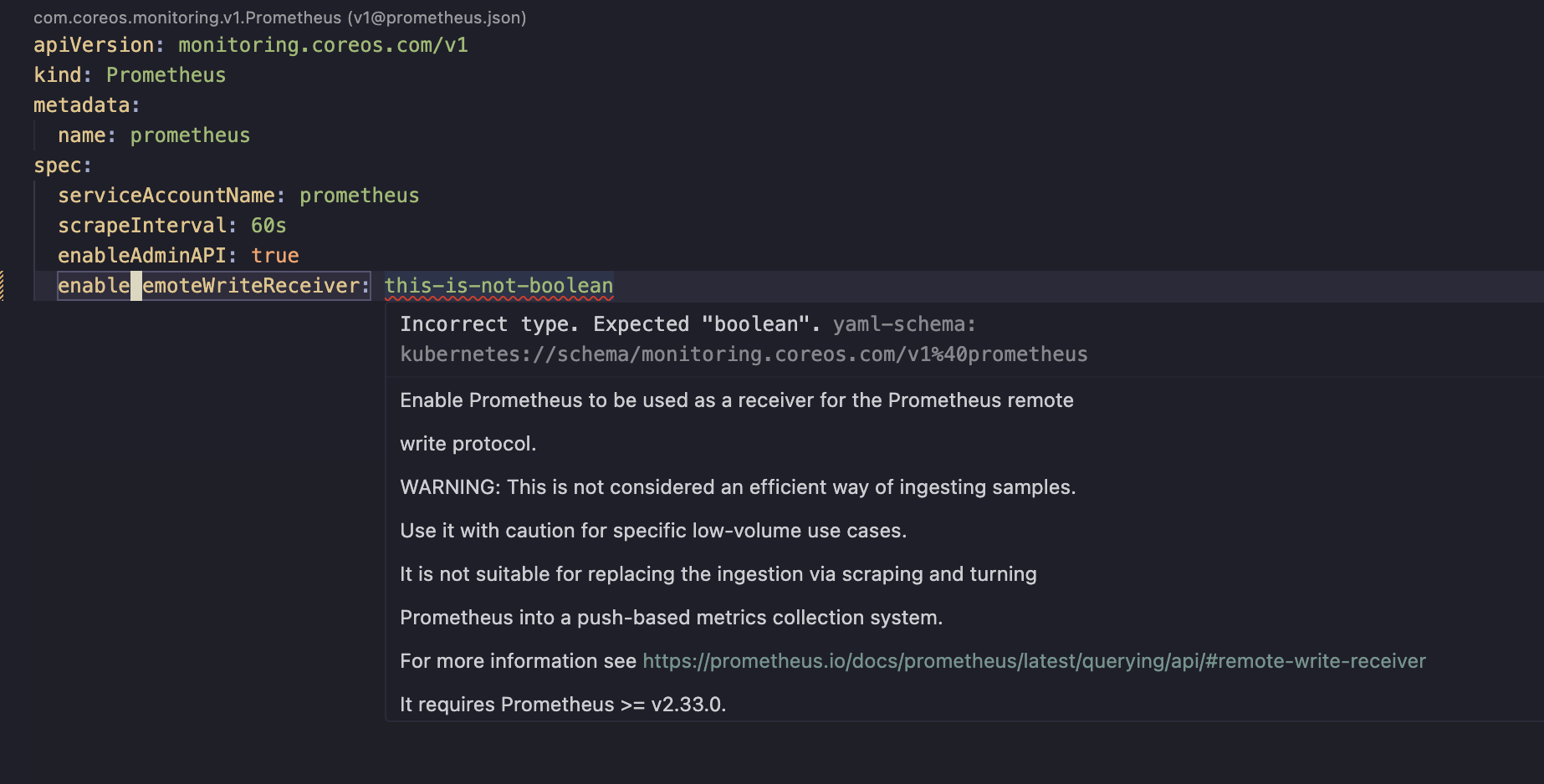VSCode Kubernetes crd syntax
validation
