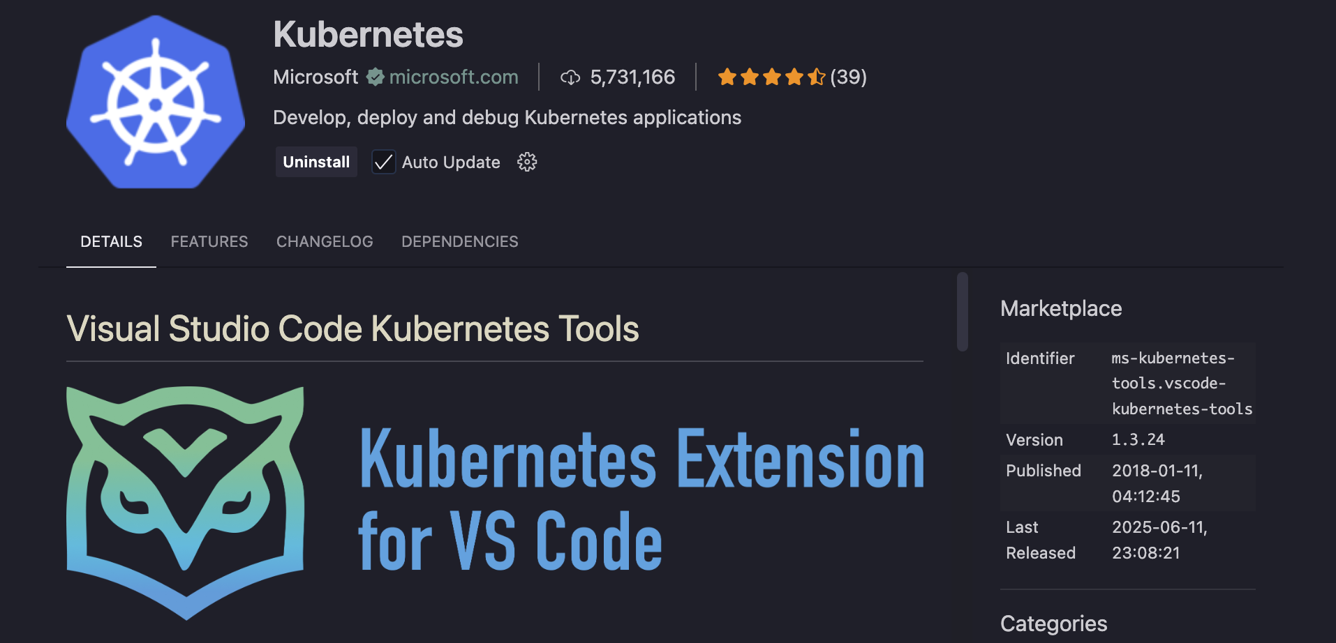 VSCode Kubernetes
extension